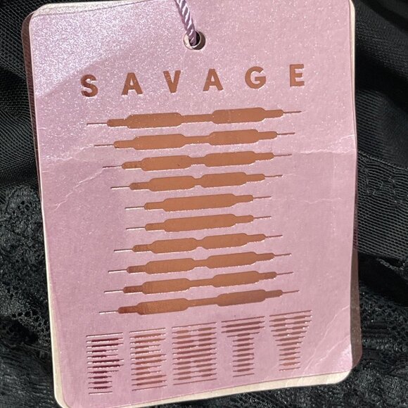 New Savage X Fenty Lace Bra Black Rose Gold No Wire Bralette Size 1X - Picture 3 of 6